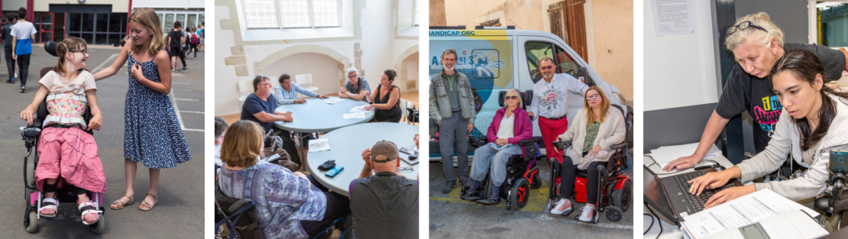 Ce que permet concrètement votre don : sensibilisation au handicap, groupe d’entre-aide, bus solidaire, accompagnement juridique